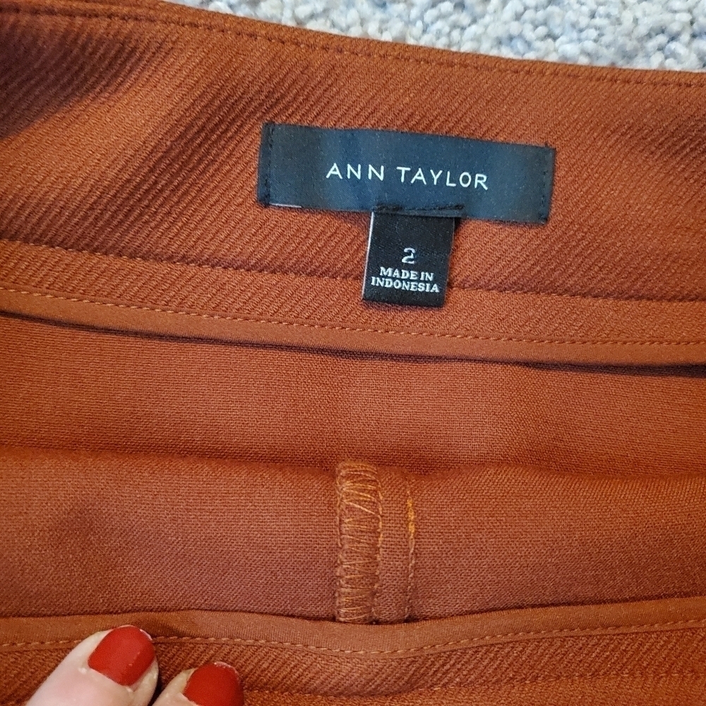 Ann Taylor Pull Burnt Orange Skirt - Picture 2 of 5